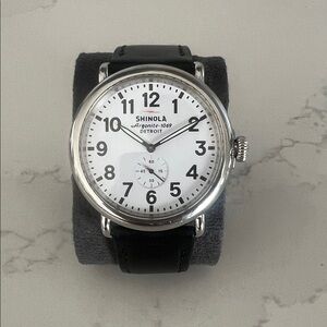 Shinola Argonite-1069 Runwell Watch White with Black Strap (47mm)